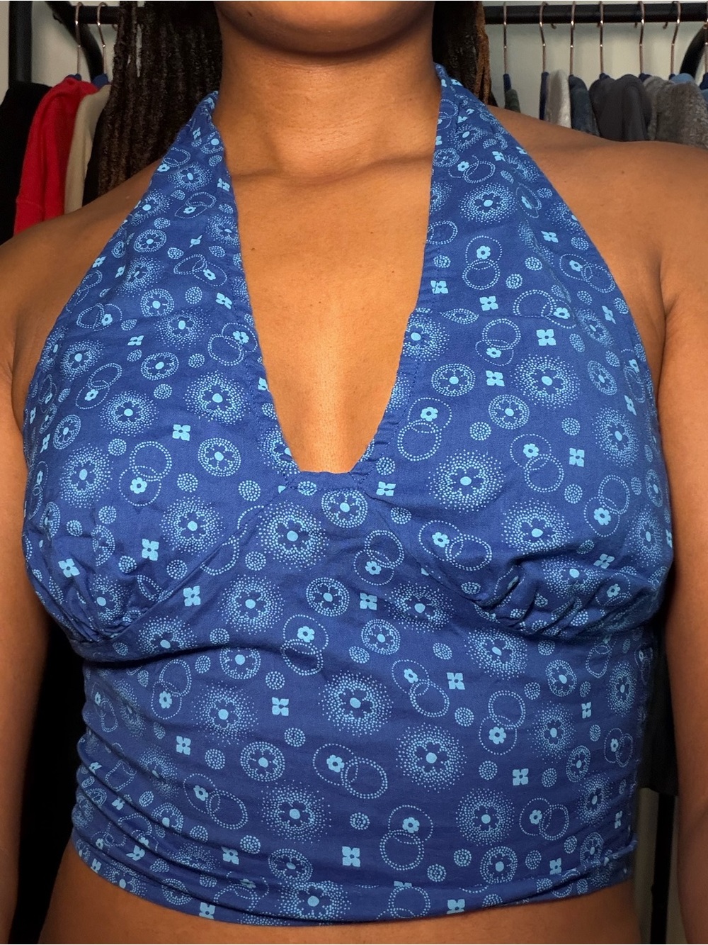 Y2K Blue Halter Crop Top - Picture 7 of 7